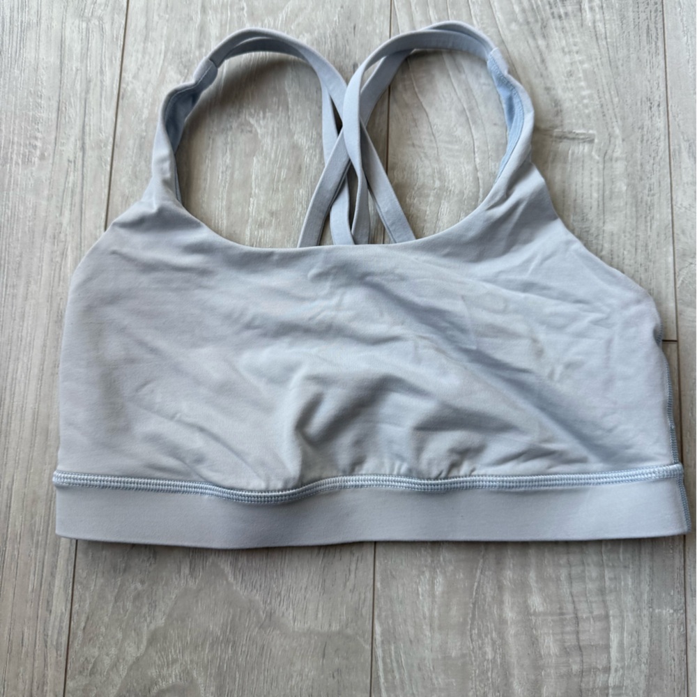 Light blue Sports Bra with Cross Back Straps